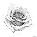 Rose, 143 stem tattoo design idea