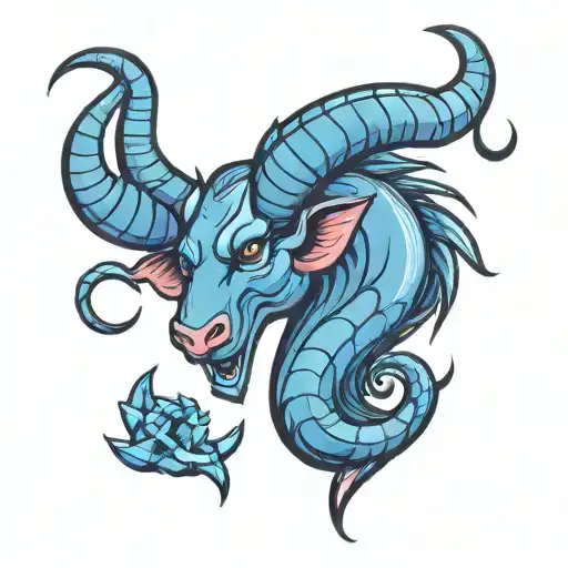 Capricorn zodiac signs tattoo design idea