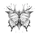 Butterfly whit wings of bat tattoo design idea