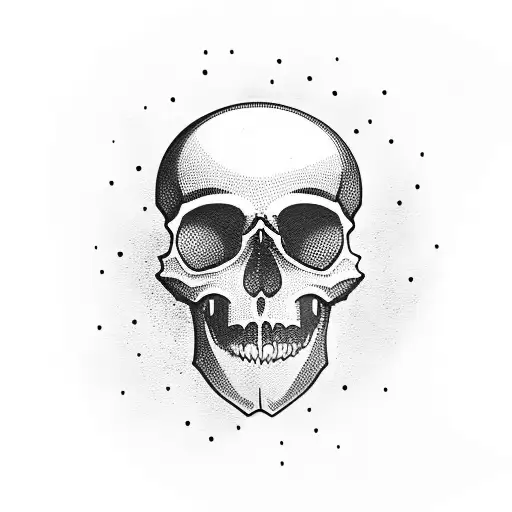 skull wear chef hat with knife  tattoo design idea