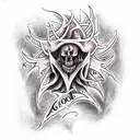 Good vs evil tattoo design idea