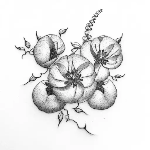 plum blossom stamp tattoo design idea