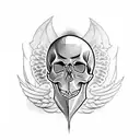 skull and doves tattoo design idea