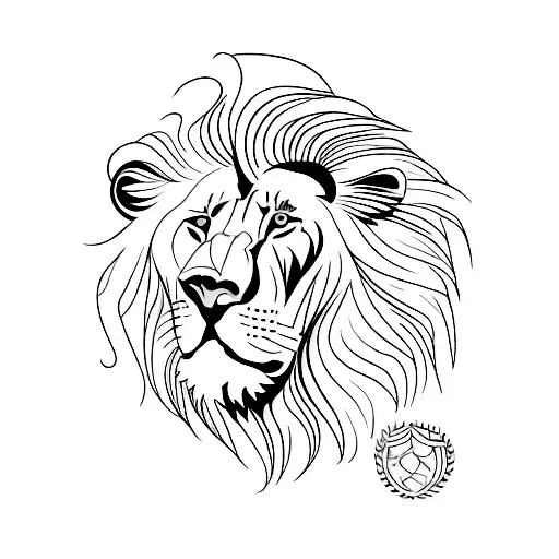 A lion and a sunrise merged together to create a powerful symbol of strength and new beginnings tattoo design idea