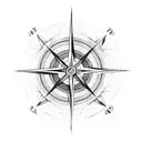 Intricate compass rose with detailed latitude and longitude lines tattoo design idea