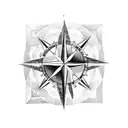 Intricate compass rose with detailed latitude and longitude lines tattoo design idea