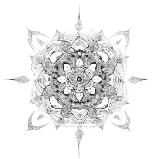 An intricate mandala design inspired by the Fibonacci sequence tattoo design idea