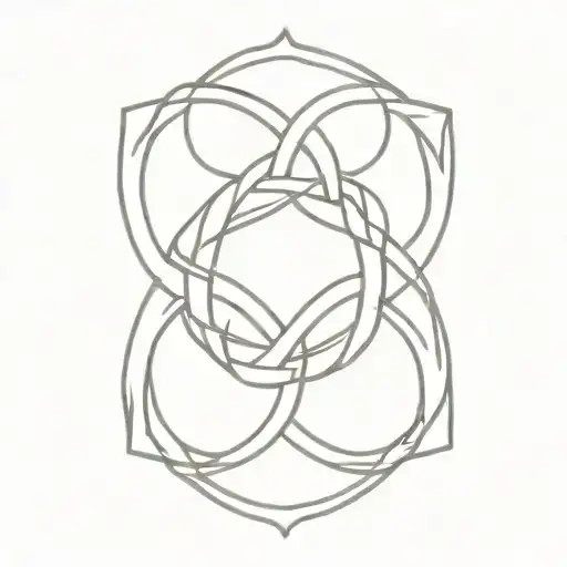 mother daughter celtic knot intertwined tattoo design idea