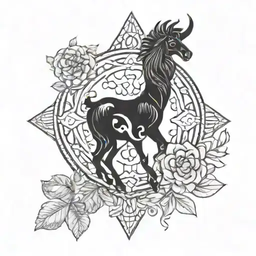 A fusion design combining the symbols of Virgo and Aries in a unique way tattoo design idea