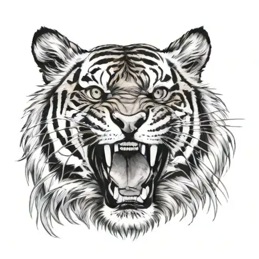 tiger head tattoo design idea