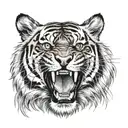 tiger head tattoo design idea