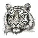 tiger head tattoo design idea