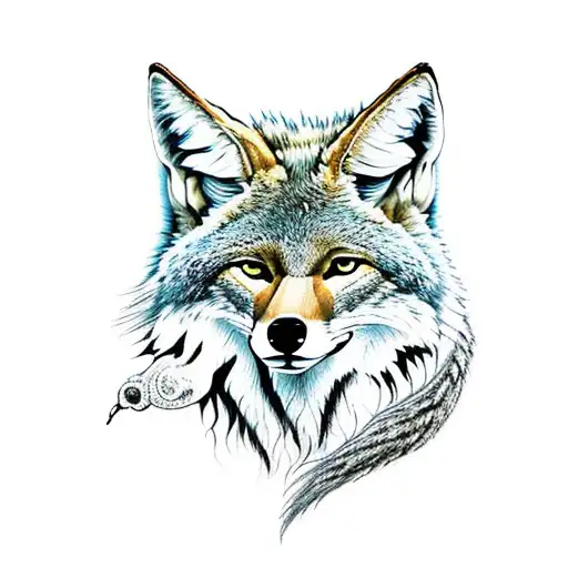 coyote cósmico tattoo design idea