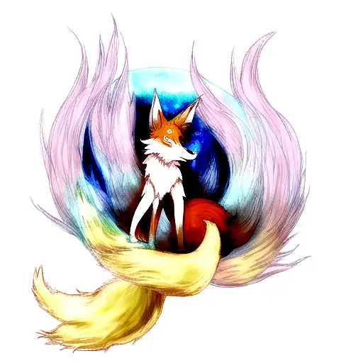 fox spirit tattoo design idea