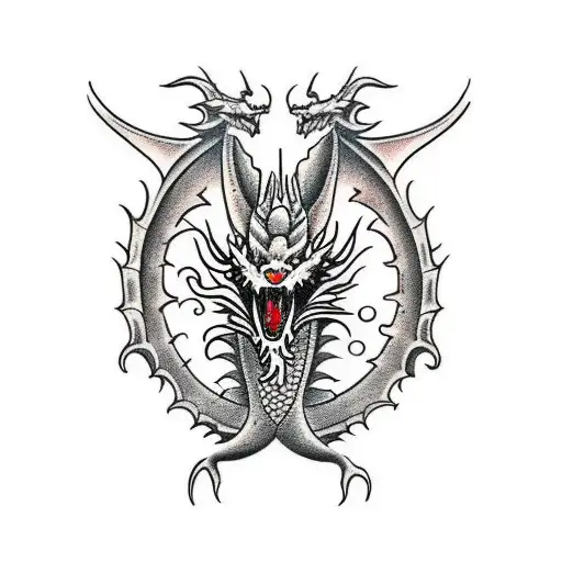 Dragon medieval  tattoo design idea