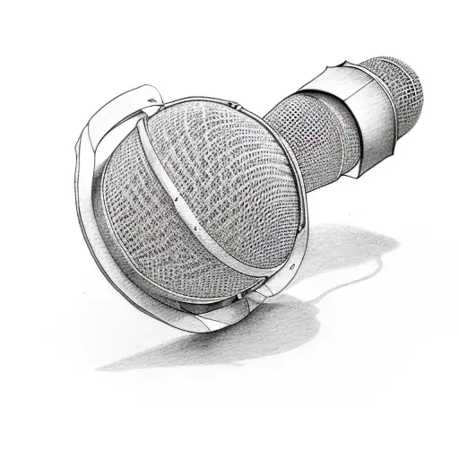 microphone lyrics rap tattoo design idea