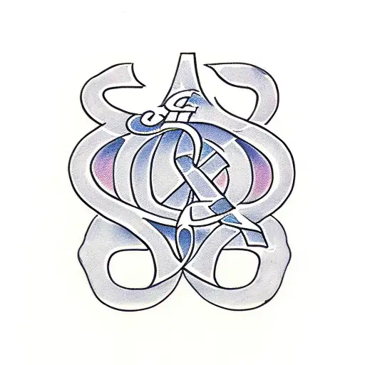 Letters C and M with a Cello tattoo design idea