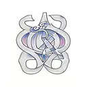 Letters C and M with a Cello tattoo design idea