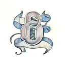 Letters C and M with a Cello tattoo design idea