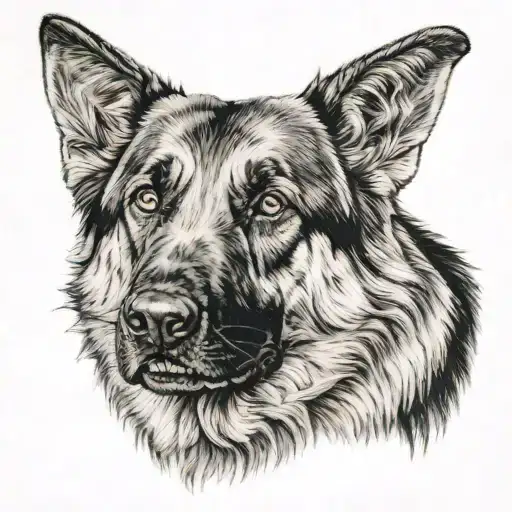 German shepherd tattoo design idea
