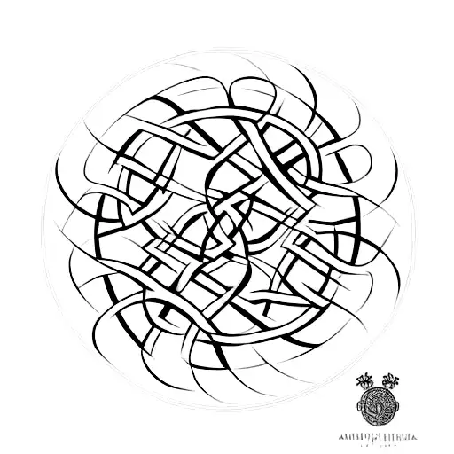 A tree with branches formed in a Fibonacci sequence, surrounded by Celtic symbols tattoo design idea