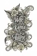 wife name written inside karishma tattoo design idea