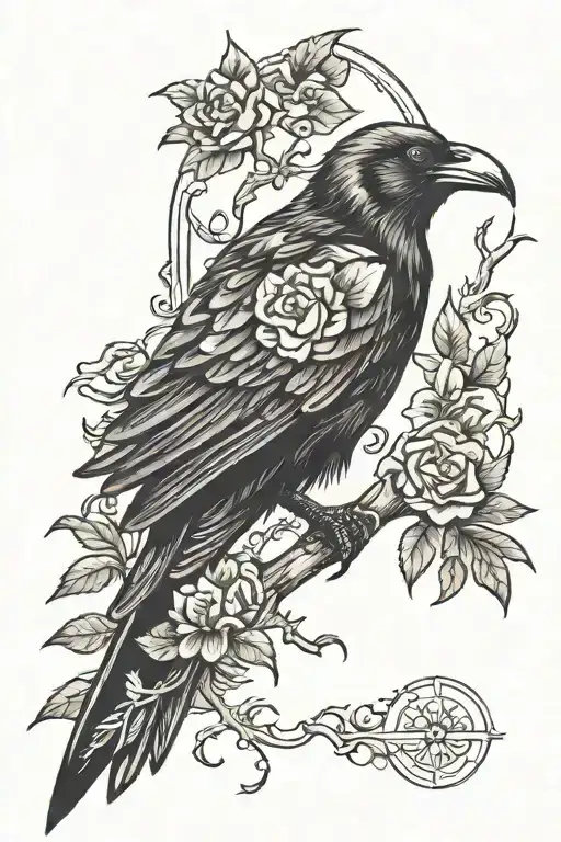 raven nevermore tattoo design idea