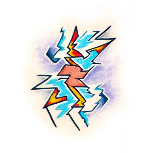 Traditional "Lightning Bolt" Tattoo Idea BlackInk AI