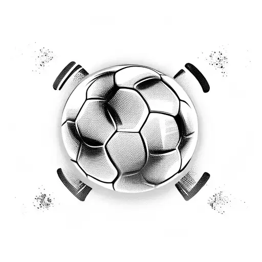soccer ball on fire with a cannon  tattoo design idea