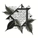 Math equations intertwined with intricate nature elements tattoo design idea