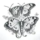 half moth half butterfly semicolon body  tattoo design idea