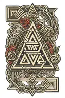Valknut symbol incorporating elements tattoo design idea