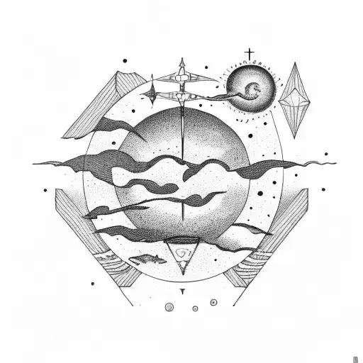 astronomie storm nature brother tattoo design idea