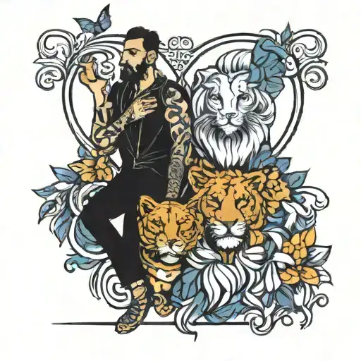 Leo and Virgo leg tattoo tattoo design idea