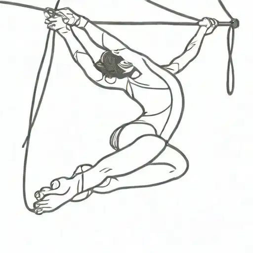 gymnast walking on a rope   tattoo design idea