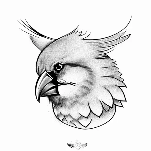 Cardinal with cross tattoo design idea