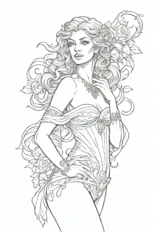 full body Aphrodite realistic sexy girl shoulder tattoo tattoo design idea