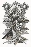 kingdom, lighting bolt, mountain peak, aztec, rage tattoo design idea