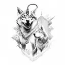 serbian knight with wolf tattoo design idea