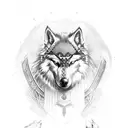 serbian knight with wolf tattoo design idea