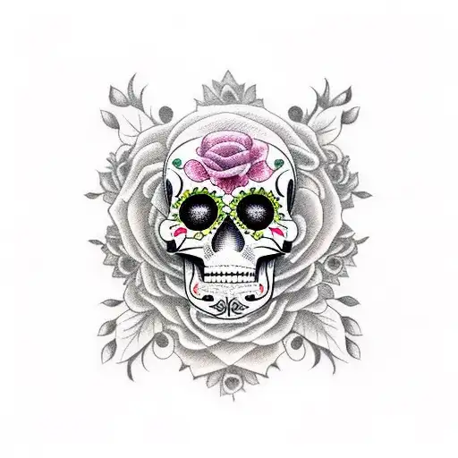 dia de muerto of adriana checkhik tattoo design idea