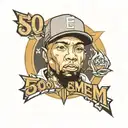 eminem 50 cent With text tattoo design idea