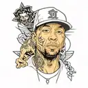 eminem 50 cent With text tattoo design idea