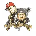 eminem 50 cent With text tattoo design idea