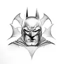 batman logo with shadow tattoo design idea