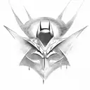 batman logo with shadow tattoo design idea