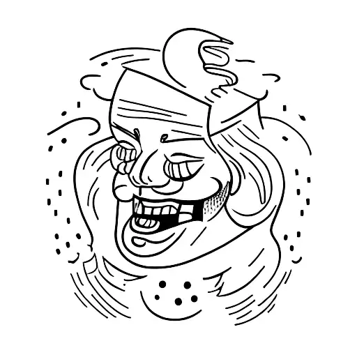 comedy and tragedy tattoo design idea