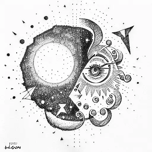 dark side of the moon  tattoo design idea