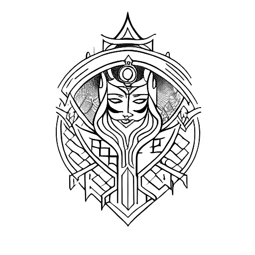 High Priestess card tattoo design idea