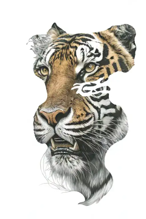 tiger face tattoo design idea